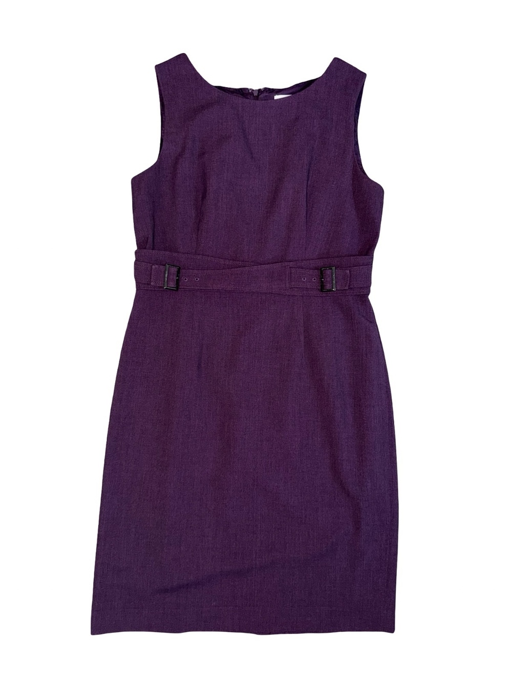 Calvin Klein Women’s Purple SheatDress Belted Sleeveless Career Office (Size M)